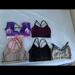 sports bra ( pink , lululemon, old navy , and bro